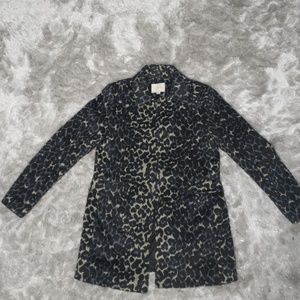 Loft petite XSP Pea Coat Blue Leopard
